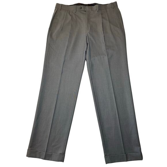 Lauren Ralph Lauren Dress Pant Men's 38 X 32 Gray Pleated  Classic Fit - Picture 1 of 5